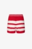 Shorts In Maglia A Righe • Rosso