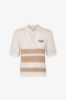 Polo In Maglia A Righe • Beige