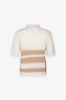 Polo In Maglia A Righe • Beige