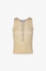 Top In Maglieria Lurex Con Pendente • Beige