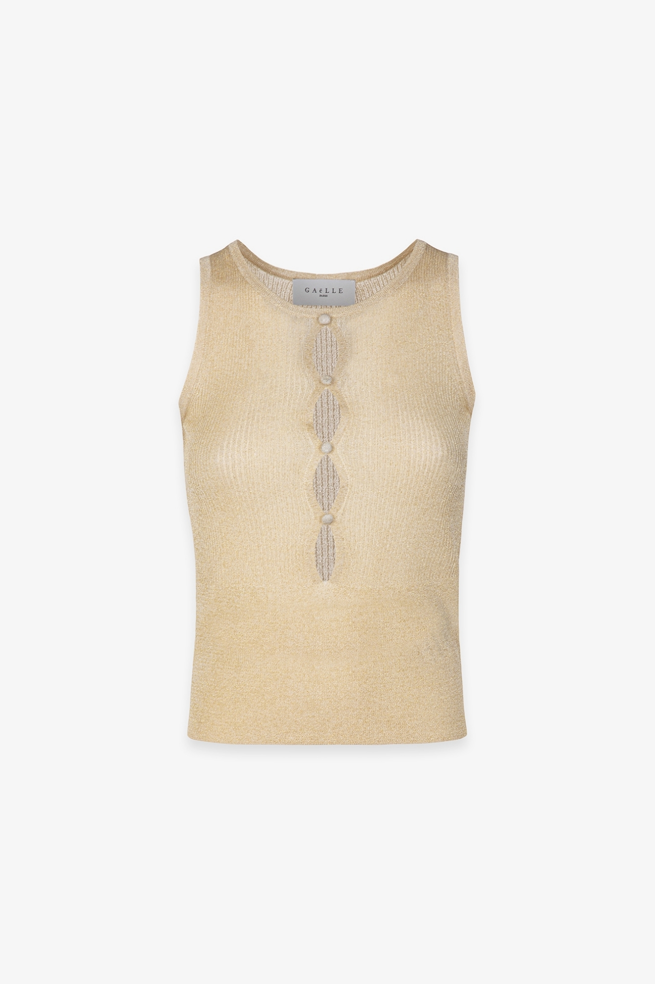 Top In Maglieria Lurex Con Pendente • Beige