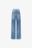 PANTALONE IN DENIM BOY LONG CON DOPPIA VITA IN POPELINE RIGATO