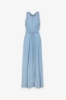 Maxi Abito Salopette In Denim • Blu