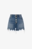 Short In Denim Con Morsetto Logato Sul Retro Tasca • Blu