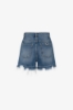 Short In Denim Con Morsetto Logato Sul Retro Tasca • Blu