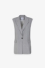 GILET MONOPETTO OVER IN GESSATO DI POLIVISCOSA