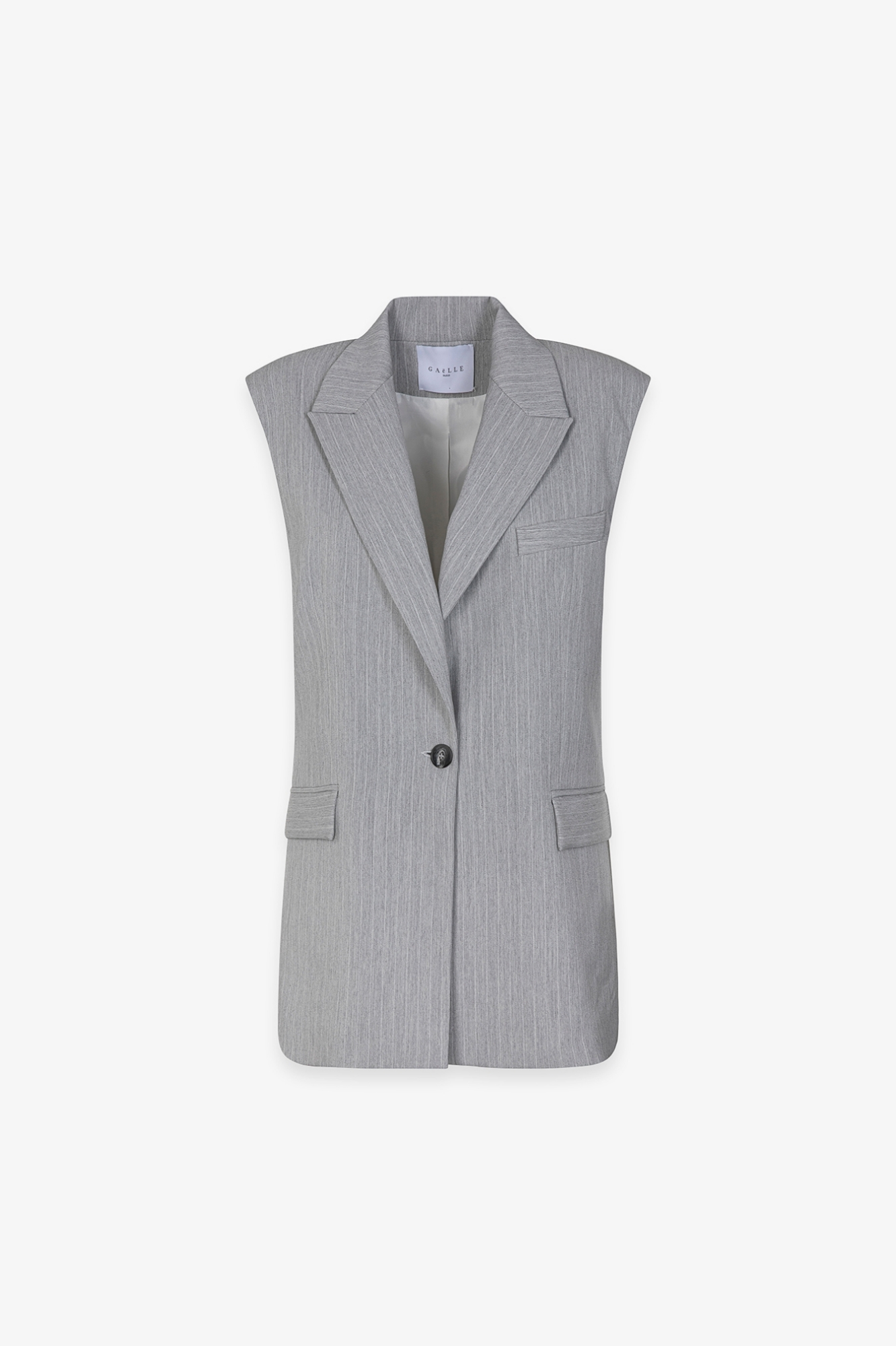 GILET MONOPETTO OVER IN GESSATO DI POLIVISCOSA