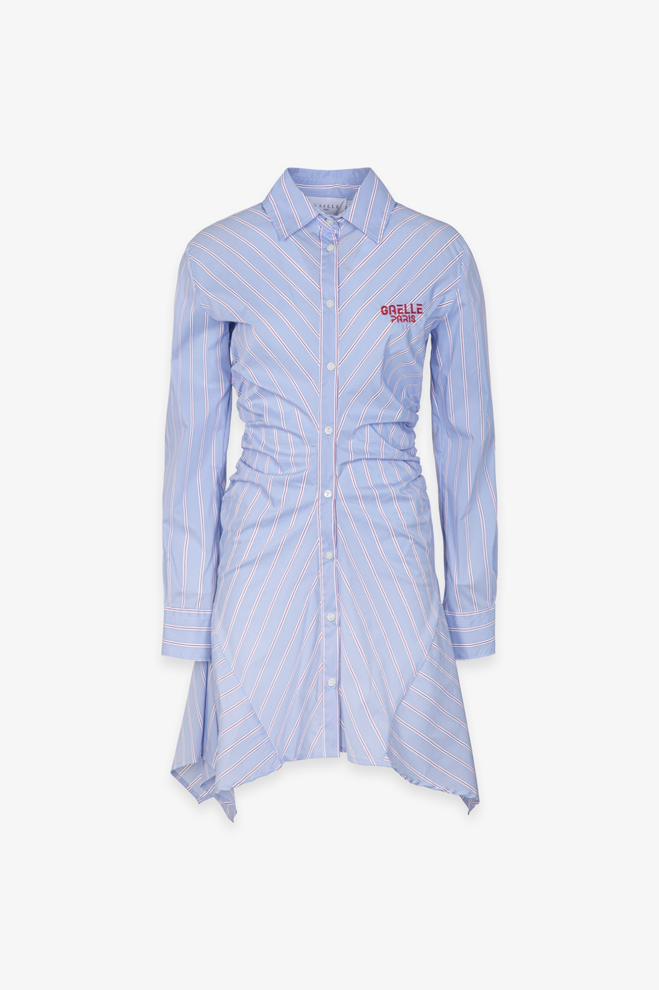 Abito Corto In Bastonetto Di Cotone Con Spalline • Azzurro