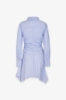 Abito Corto In Bastonetto Di Cotone Con Spalline • Azzurro