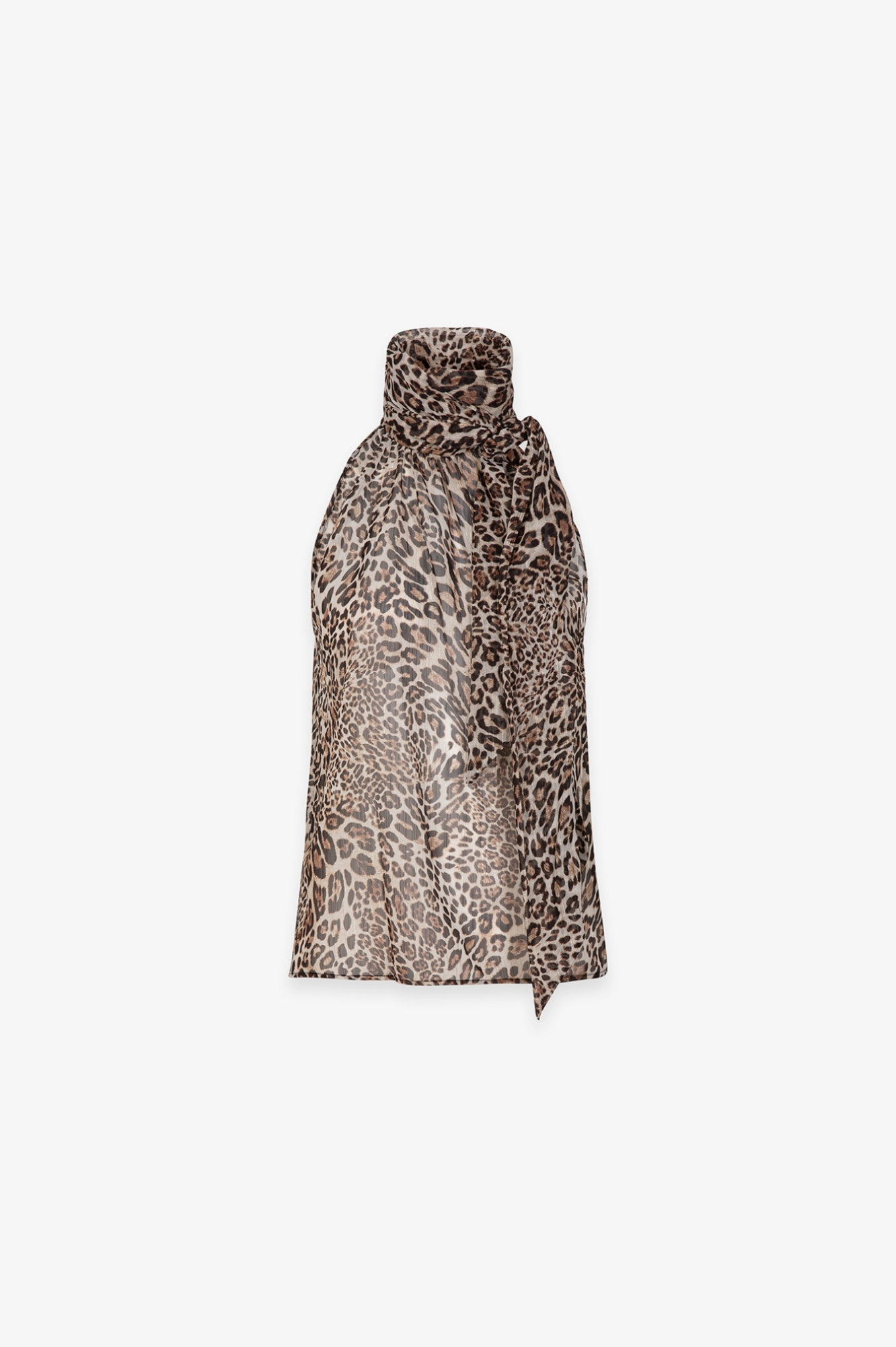 TOP SMANICATO IN FIL COUPE STAMAPATO