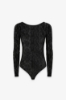 Body Con Scollatura Sul Retro In Pizzo • Nero