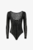 Body Con Scollatura Sul Retro In Pizzo • Nero