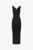 Picture of Long Fitted Dress With Horsebit Detail • Black