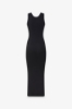 Picture of Long Fitted Dress With Horsebit Detail • Black