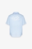 Camicia Fit. Bowling Manica Corta Stampata • Celeste
