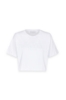 T-Shirt Crop Paricollo Mezza Manica • Bianco