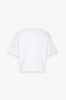 T-Shirt Crop Paricollo Mezza Manica • Bianco