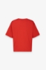 T-Shirt Crop Paricollo Mezza Manica • Rosso