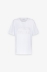 T-Shirt Paricollo Mezza Manica In Jersey Con Ricamo Traforato • Bianco