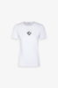 T-Shirt Paricollo Mezza Manica In Bielastico Nero Con Appl. Termo Silicone Bianco • Bianco
