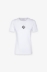 T-Shirt Paricollo Mezza Manica In Bielastico Nero Con Appl. Termo Silicone Bianco • Bianco