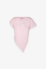 T-Shirt Asimmetrica Con Ricamo Lato Cuore • Rosa