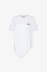 T-Shirt Paricollo Mezza Manica Con Dettaglio Sul Davanti • Bianco