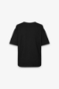 T-Shirt Paricollo Mezza Manica Con Dettaglio Tagli Su Spalle Applicazione Logo • Nero
