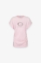 T-Shirt Paricollo Mezza Manica Con Risvolto E Logo Strass • Rosa
