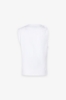 T-Shirt Smanicata Con Dettaglio Sul Davanti E Logo Strass Lato Cuore • Bianco