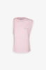 T-Shirt Smanicata Con Dettaglio Sul Davanti E Logo Strass Lato Cuore • Rosa
