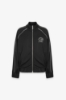 Felpa All Zip In Interlock Con Taglio Raglan E Aggiunta Di Piping Nero Ricamo Lato Cuore • Nero