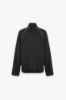 Felpa All Zip In Interlock Con Taglio Raglan E Aggiunta Di Piping Nero Ricamo Lato Cuore • Nero