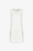 Abito Tubino Corto In Cady Con Morsetti • Off White