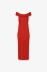 Abito Midi Con Collo Schiffer E Spacco In Punto Milano • Rosso