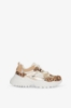 Sneakers Running In Mesh Con Inserti Animalier • Animalier Beige