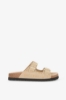 Sandalo In Suede Con Doppia Fibbia E Borchie • Safari