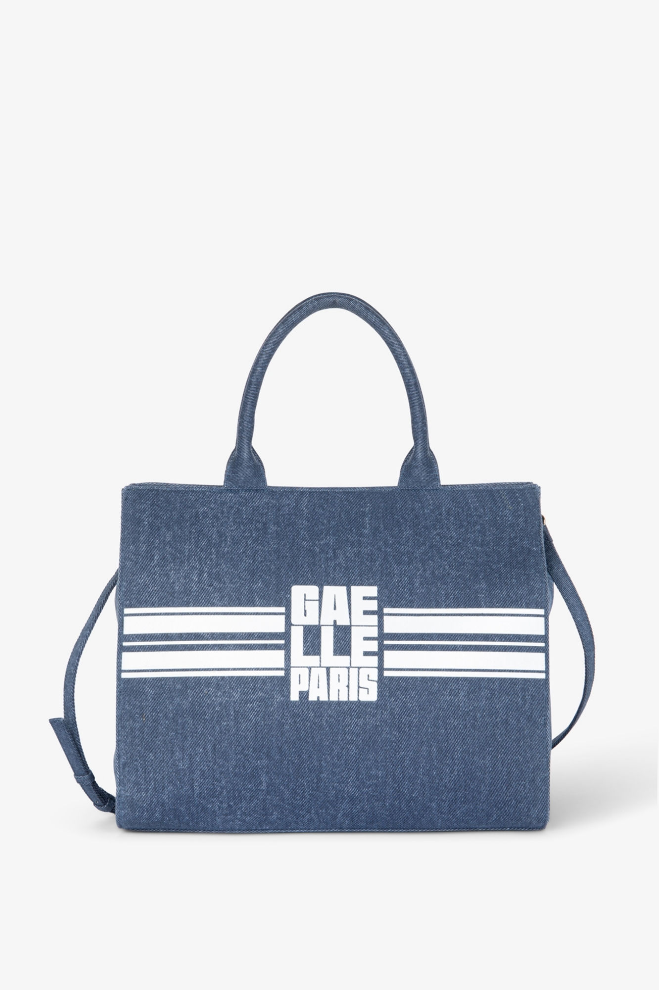 Maxi Shopper Banda Logo Denim • Blu