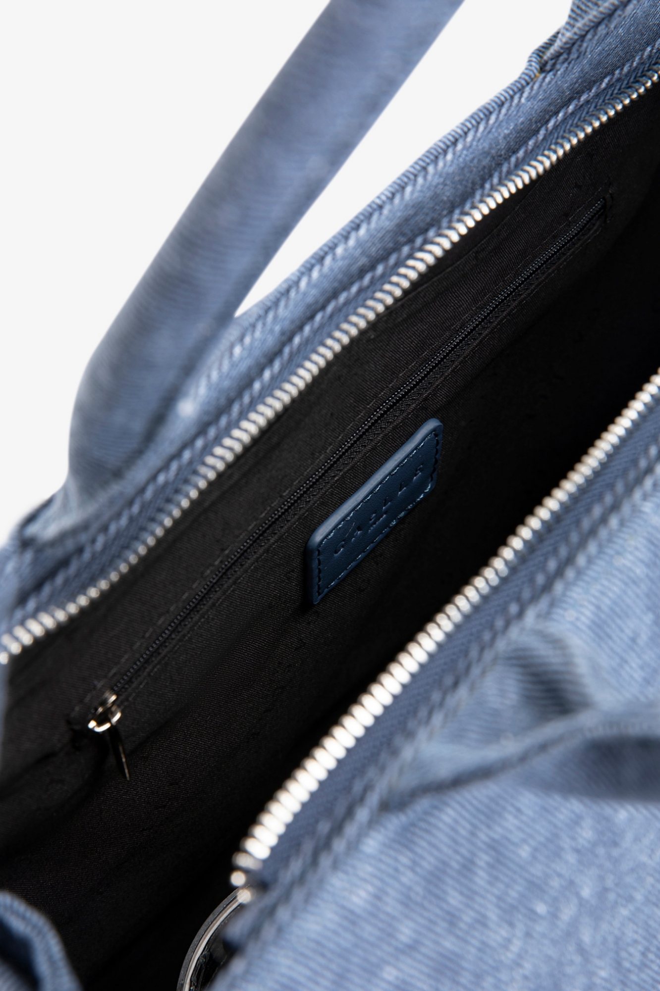 Maxi Shopper Banda Logo Denim • Blu