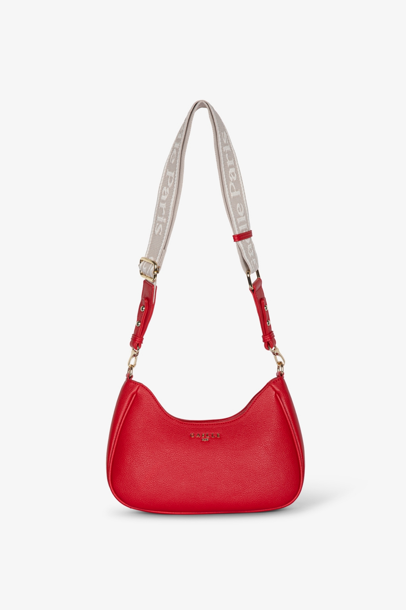 Regular Moon Bag Con Tracolla Jacquard • Rosso