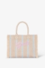 Maxi Shopper Ricamo Firma Rosa • Beige