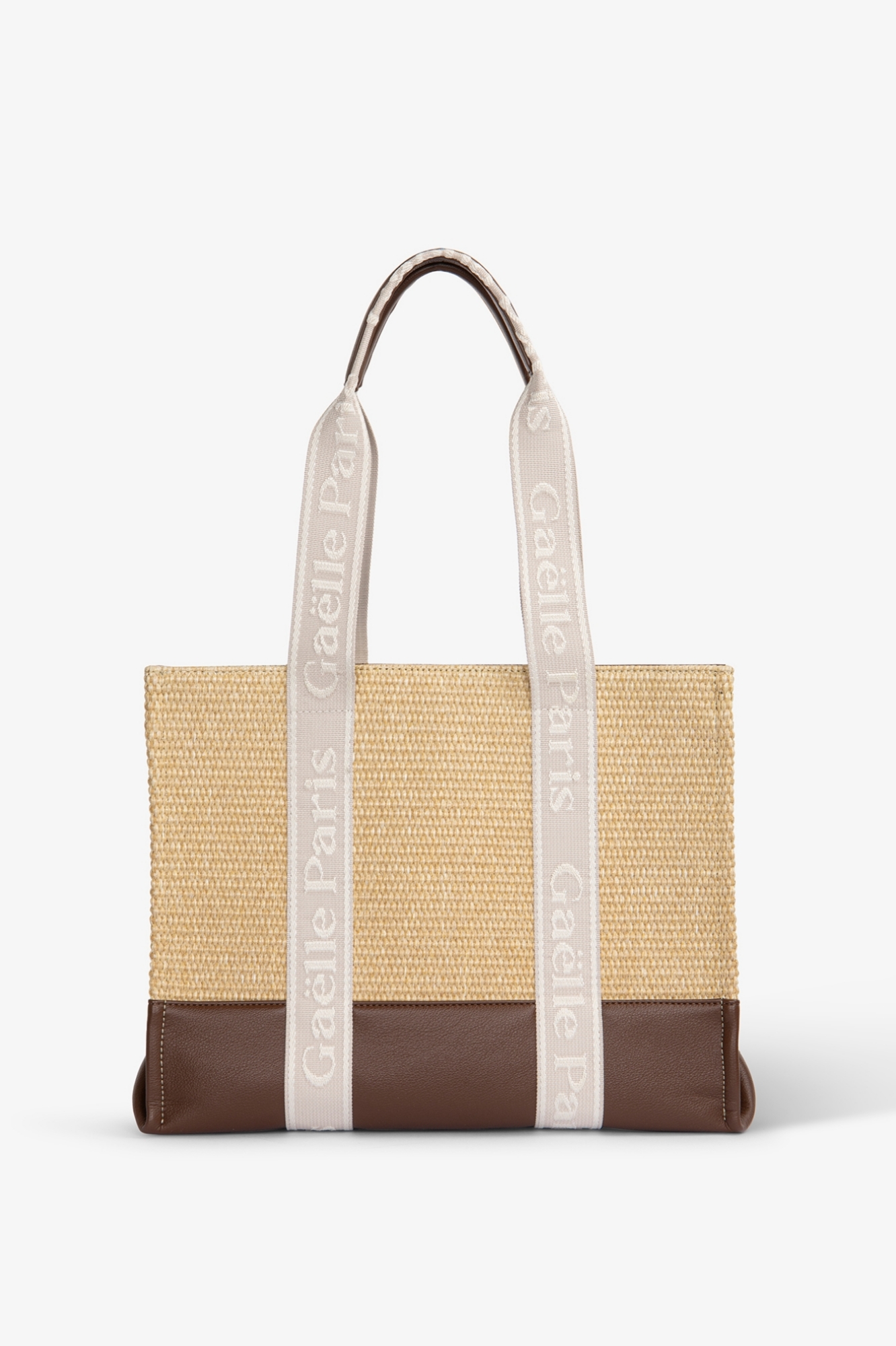 Maxi Shopper Con Manici Jacquard • Naturale