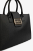 Maxi Hand Bag Mini Metal Logo • Nero