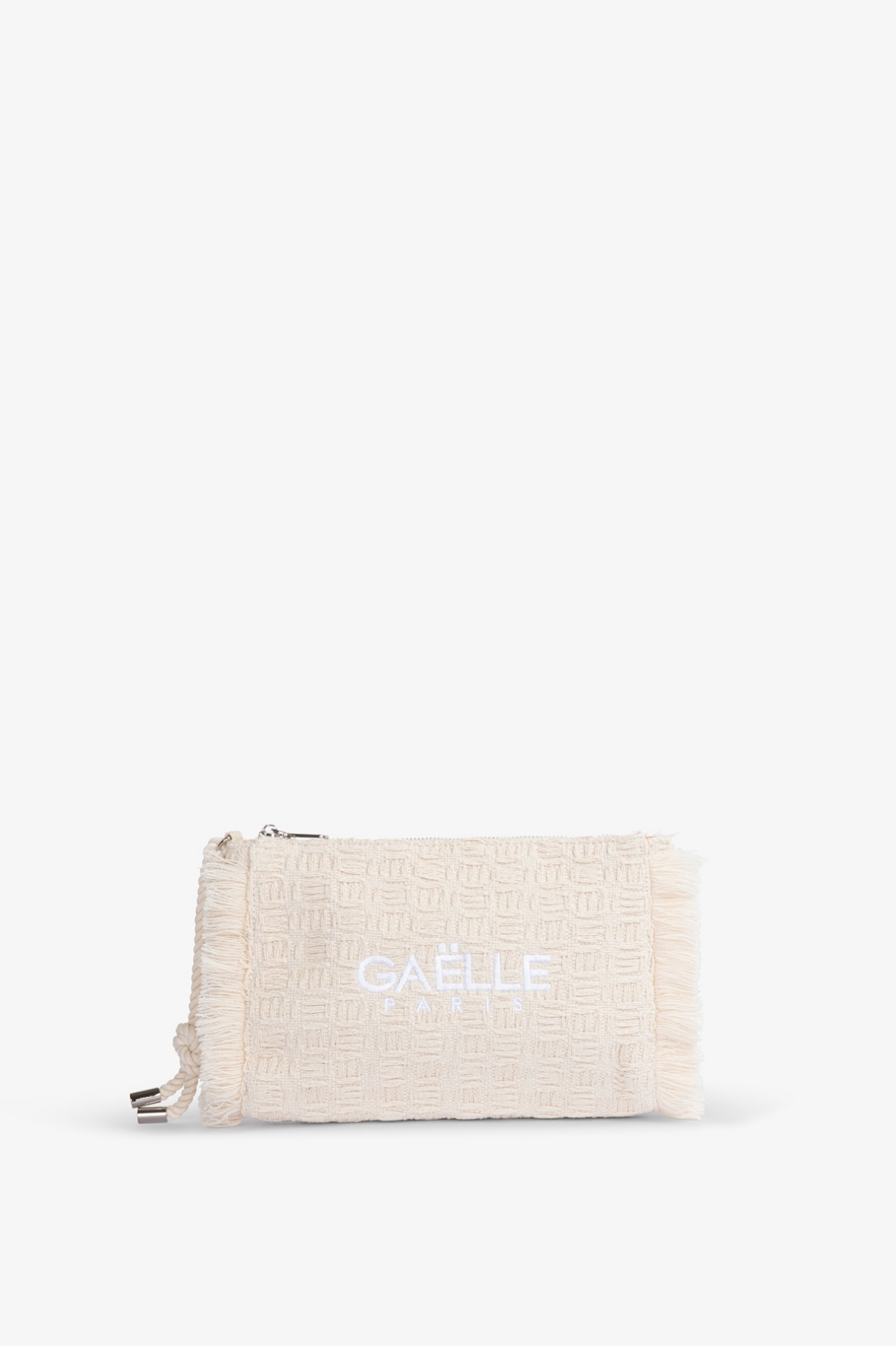 Regular Pochette Ricamo Logo • Beige