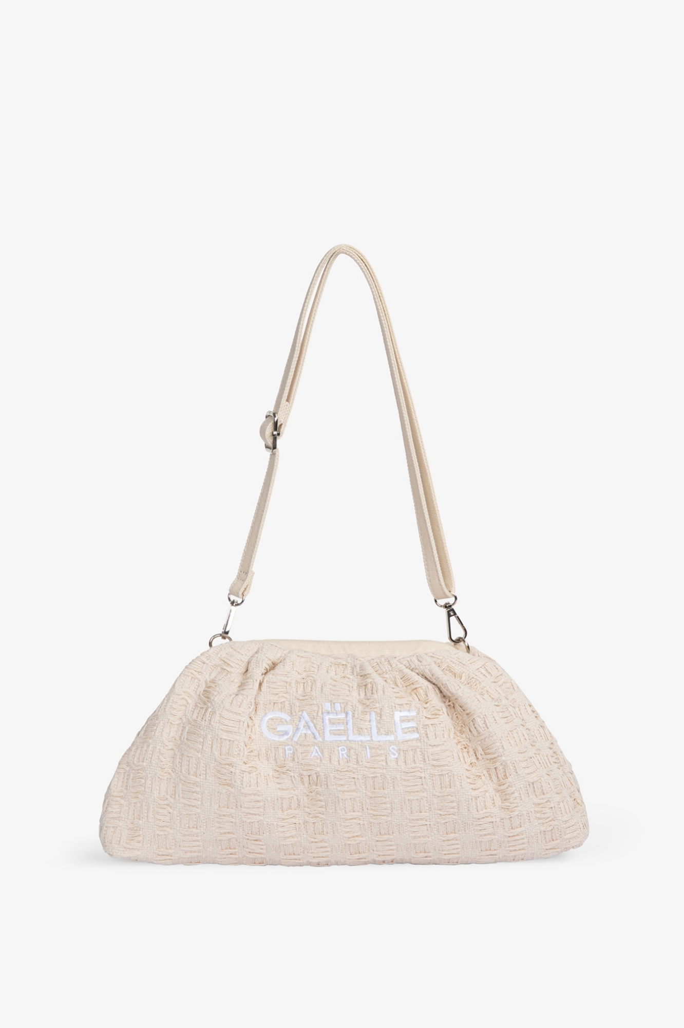 Maxi Pochette Ricamo Logo • Beige