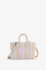 Mini Shopper Ricamo Firma Rosa • Beige