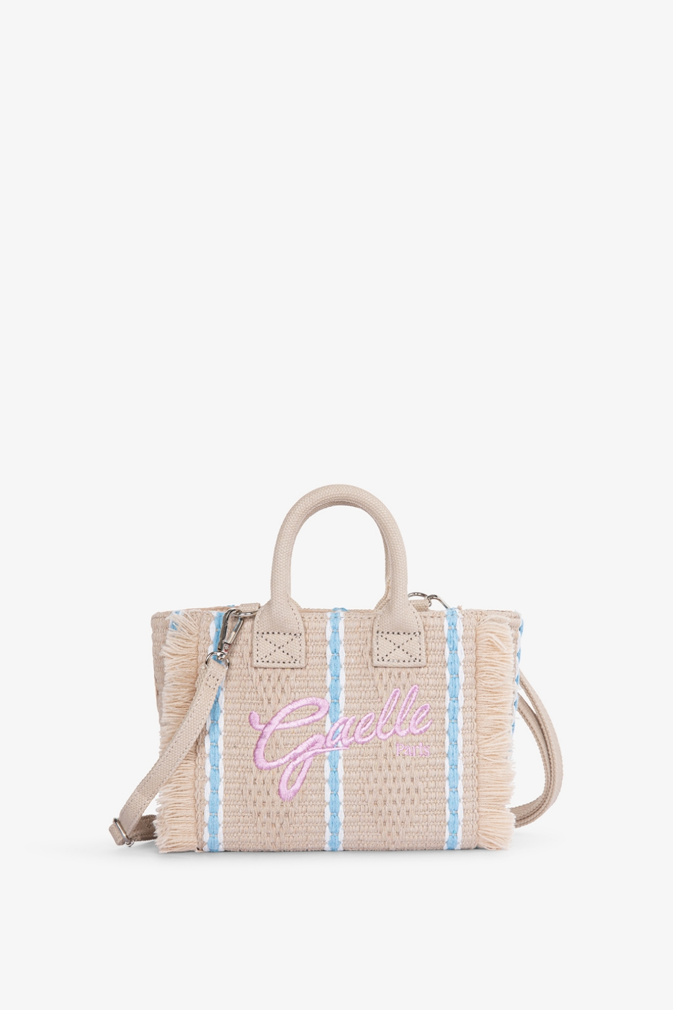 Mini Shopper Ricamo Firma Rosa • Beige