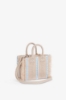 Mini Shopper Ricamo Firma Rosa • Beige