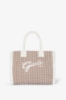 Maxi Shopper Ricamo Firma • Beige
