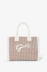 Maxi Shopper Ricamo Firma • Beige